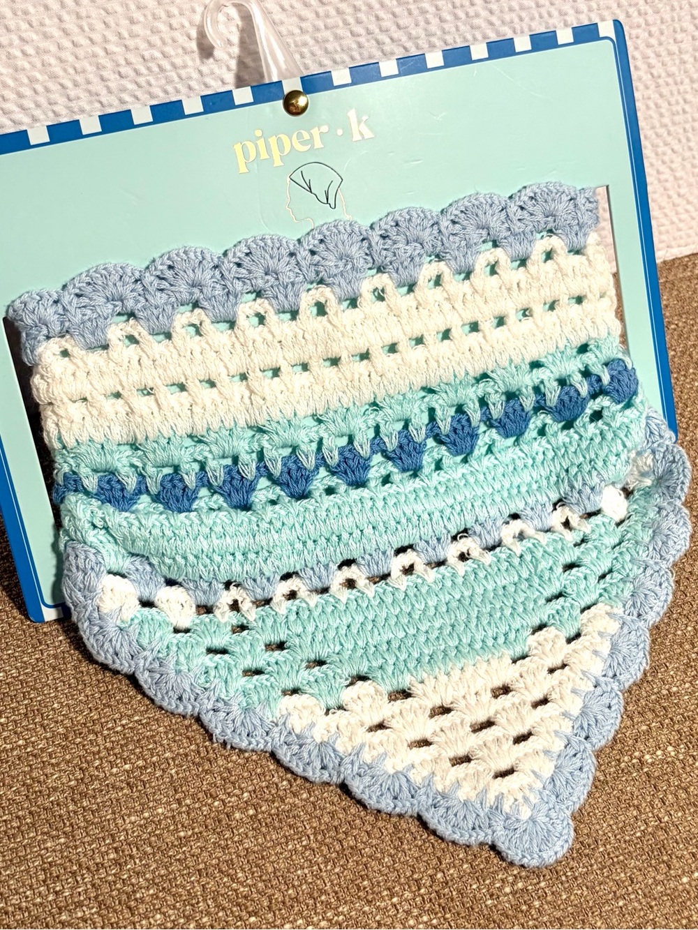 piper • k - Crochet Bandana Blue & White